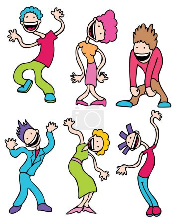 Illustration for Vector set of dancing people - Royalty Free Image