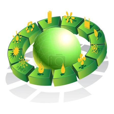 Ilustración de Ilustración vectorial de un fondo ecológico verde - Imagen libre de derechos
