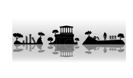 Téléchargez les illustrations : Illustration vectorielle de la culture et signe historique de la Grèce, Athènes - en licence libre de droit