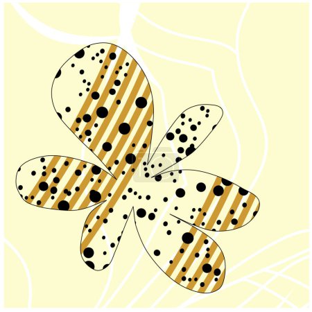 Illustration for Butterfly on a yellow background, vector illustration simple design - Royalty Free Image