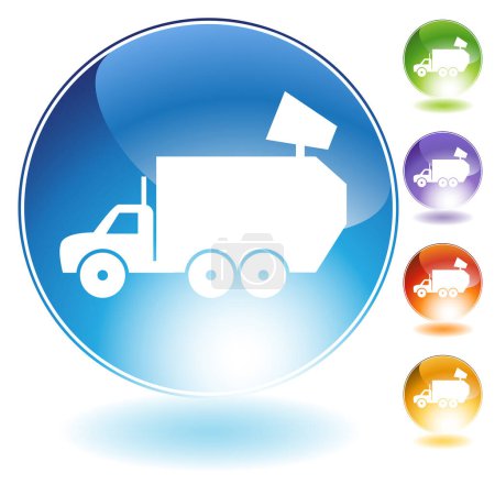 Téléchargez les illustrations : Icônes de camion isolé sur un fond - en licence libre de droit