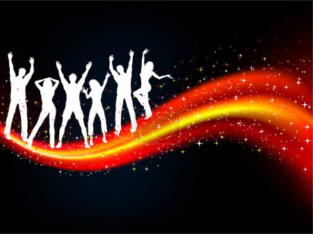 Téléchargez les illustrations : Silhouette vectorielle de personnes dansant - en licence libre de droit