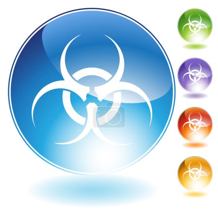Ilustración de Icono de peligro biológico botones web - Imagen libre de derechos