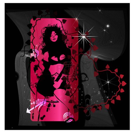 Illustration for Sexy girl in love, vector illustration - Royalty Free Image