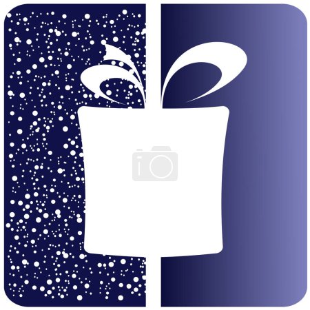 Illustration for Gift box with a bow on a blue background. - Royalty Free Image