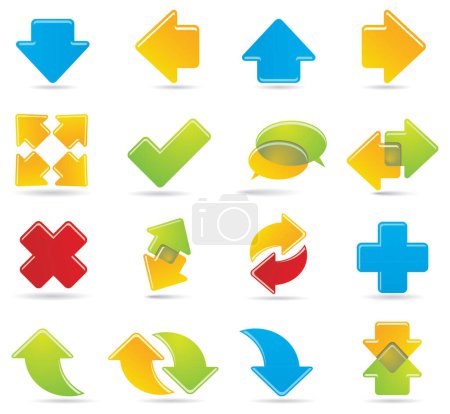Ilustración de Flechas coloridas vector icono conjunto. colección - Imagen libre de derechos
