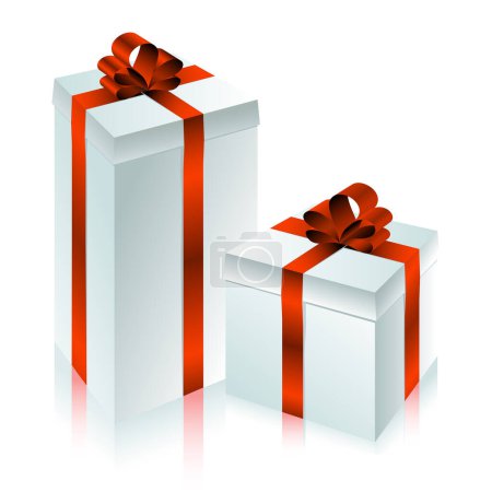 Ilustración de Cajas de regalo sobre fondo blanco, ilustración vectorial - Imagen libre de derechos