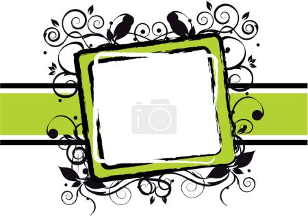 Illustration for Vector illustration of frame with floral pattern - Royalty Free Image