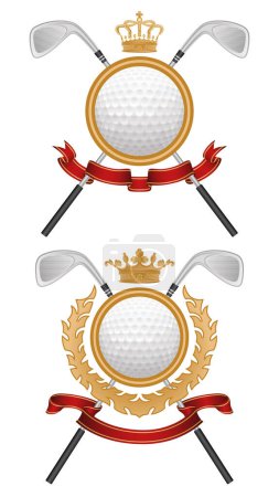 Illustration for Golf club emblem set, vector illustration - Royalty Free Image