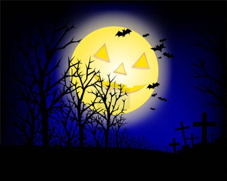 Téléchargez les illustrations : Illustration vectorielle d'un fond d'Halloween - en licence libre de droit
