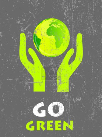 Illustration for Green planet logo. vector design - Royalty Free Image