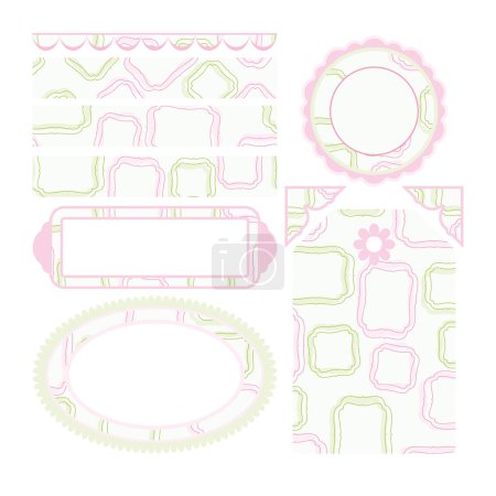 Illustration for Set of elements for design.  Collection "for Mom". Motive of "framework". - Royalty Free Image
