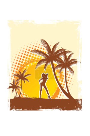 Téléchargez les illustrations : Palmiers sur la plage - en licence libre de droit