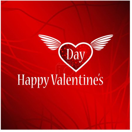 Téléchargez les illustrations : Carte de Saint Valentin. fond rouge avec des coeurs - en licence libre de droit
