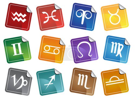 Illustration for Zodiac signs, zodiac signs set, vector illustration - Royalty Free Image