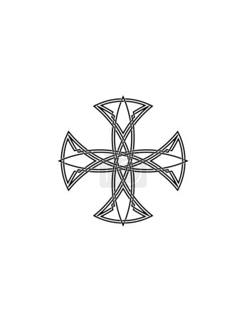 Ilustración de Cruz y símbolo de cruz celta. - Imagen libre de derechos