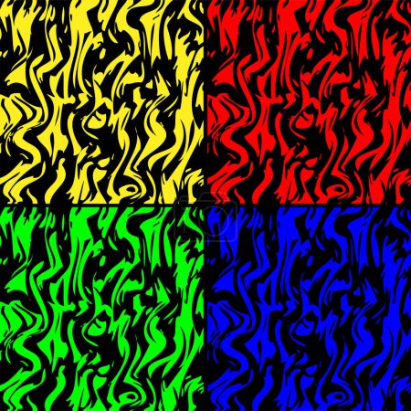 Ilustración de Fondos abstractos de ondas de colores - Imagen libre de derechos