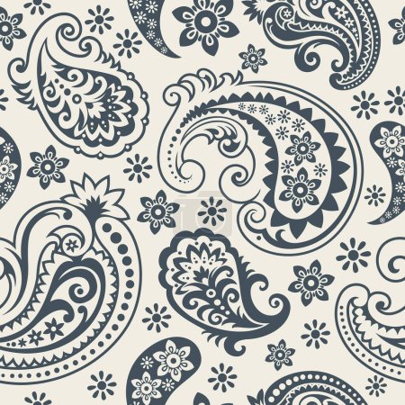 Illustration for Paisley seamless vector background. indian ornament - Royalty Free Image