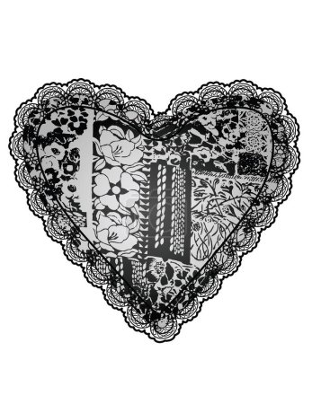 Illustration for Heart with lace. vector illustration. - Royalty Free Image