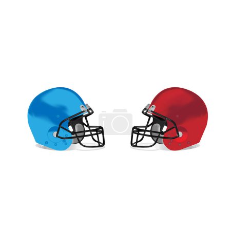 Illustration for American football helmets isolated on white background - Royalty Free Image