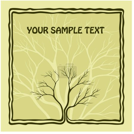 Illustration for Card with a tree and text - Royalty Free Image