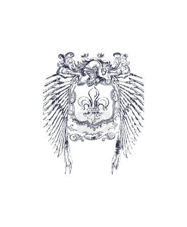 Ilustración de Escudo de armas decorativo heráldica vintage - Imagen libre de derechos