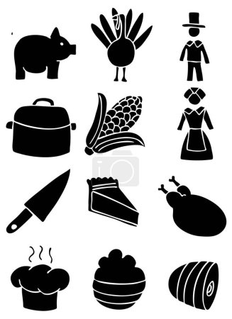 Illustration for Vector illustration of food and drink icon collection set - Royalty Free Image