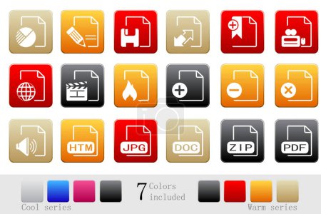 Ilustración de Iconos vectoriales. conjunto de diferentes botones de color. - Imagen libre de derechos