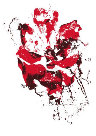 Téléchargez les illustrations : Abstrait rose rouge fleur sur fond blanc - en licence libre de droit