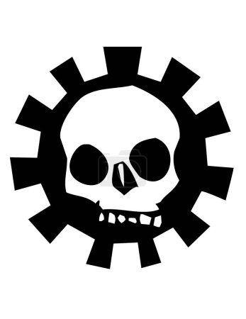 Illustration for Virus skull icon, flat style - Royalty Free Image