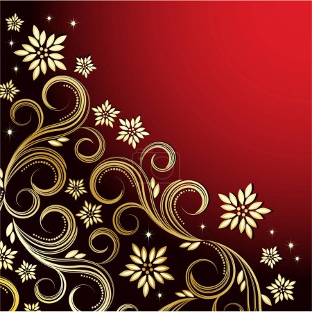 Ilustración de Fondo de Navidad con elementos dorados - Imagen libre de derechos
