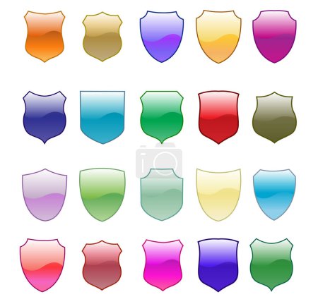 Illustration pour Ensemble d'étiquettes colorées avec différentes couleurs - image libre de droit