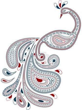 Ilustración de Vector ornamento indio con peck. paisley indio. elementos de diseño étnico - Imagen libre de derechos
