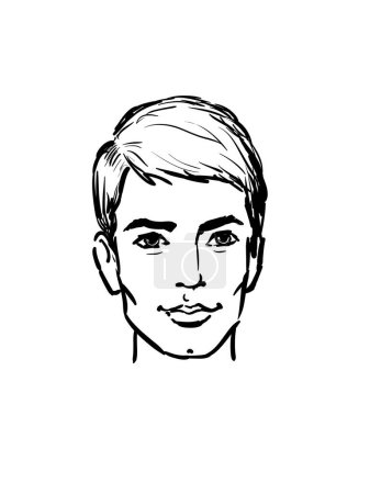 Téléchargez les illustrations : Homme visage dessin animé sur fond isolé. graphique vectoriel - en licence libre de droit