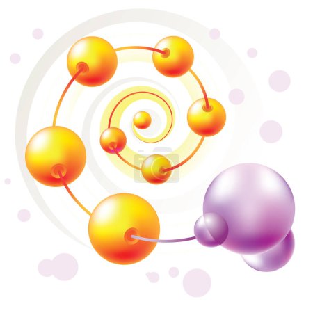 Téléchargez les illustrations : Conception vectorielle d'icône de molécule et d'atomes - en licence libre de droit