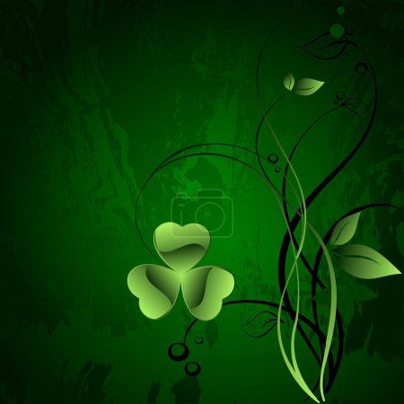 Illustration for Floral background with green leaves - Royalty Free Image