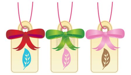 Ilustración de Etiquetas de regalo con cintas - Imagen libre de derechos