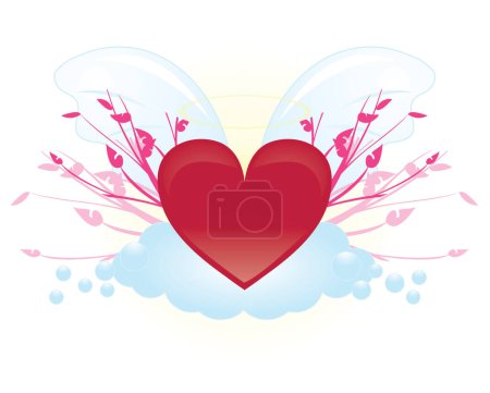 Illustration for Heart with leaves  vector illustration - Royalty Free Image