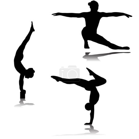 Téléchargez les illustrations : Illustration vectorielle de jeu de gymnaste - en licence libre de droit