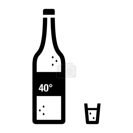 Téléchargez les illustrations : Icône boisson alcoolisée, style contour - en licence libre de droit