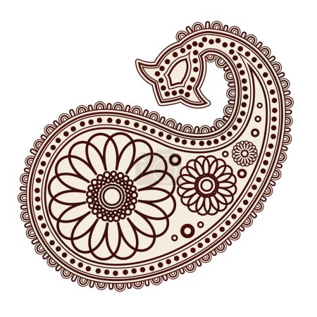 Illustration for Paisley floral ethnic pattern - Royalty Free Image