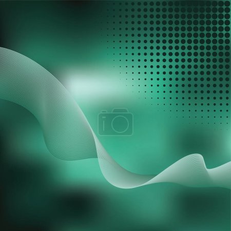Illustration for Green wave abstract modern background vector design - Royalty Free Image