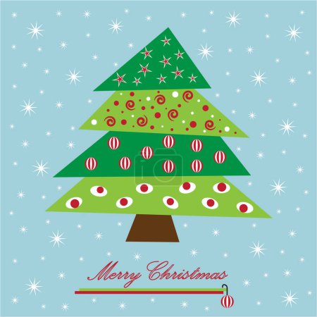 Illustration for Doodle christmas tree, vector illustration - Royalty Free Image