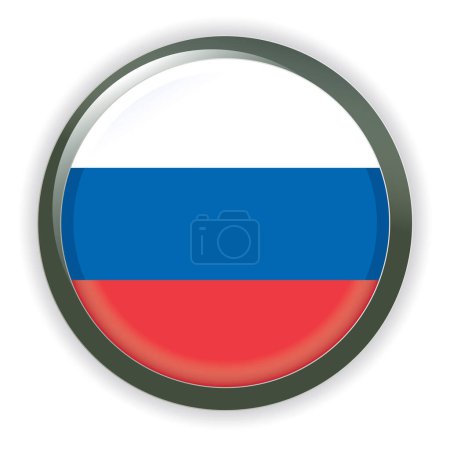 Ilustración de Botón bandera de Rusia sobre fondo blanco - Imagen libre de derechos