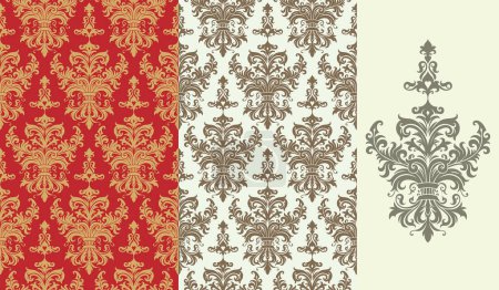 Illustration for Seamless pattern with floral ornament. vector illustration. wallpaper - Royalty Free Image