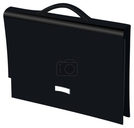 Ilustración de Negro oficina maleta, vector ilustración diseño simple - Imagen libre de derechos