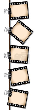 Illustration for Vector illustration of hanging film strips - Royalty Free Image