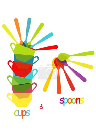 Illustration for Vector illustration of colorful spoons - Royalty Free Image