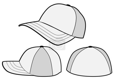 Illustration for Set of baseball caps, vector illustration - Royalty Free Image