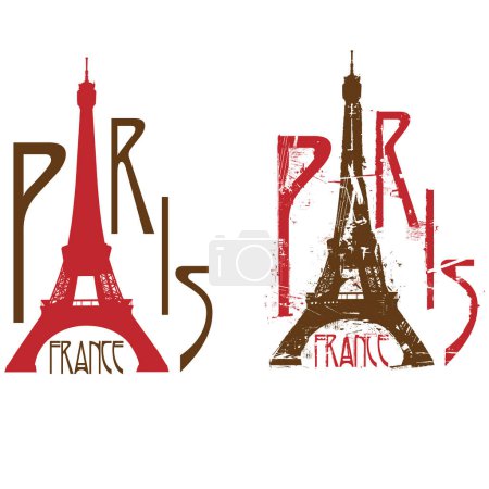 Téléchargez les illustrations : Tour Eiffel, illustration vectorielle design simple - en licence libre de droit